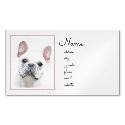 French Bulldog CreamWhite Painting _ Dog Art Business Card Magnet