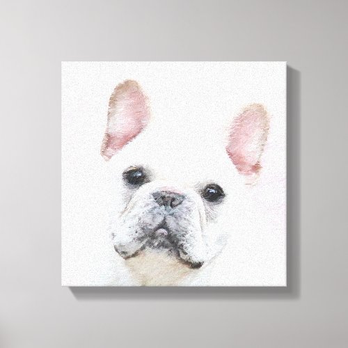 French Bulldog CreamWhite Painting _ Dog Art Canvas Print