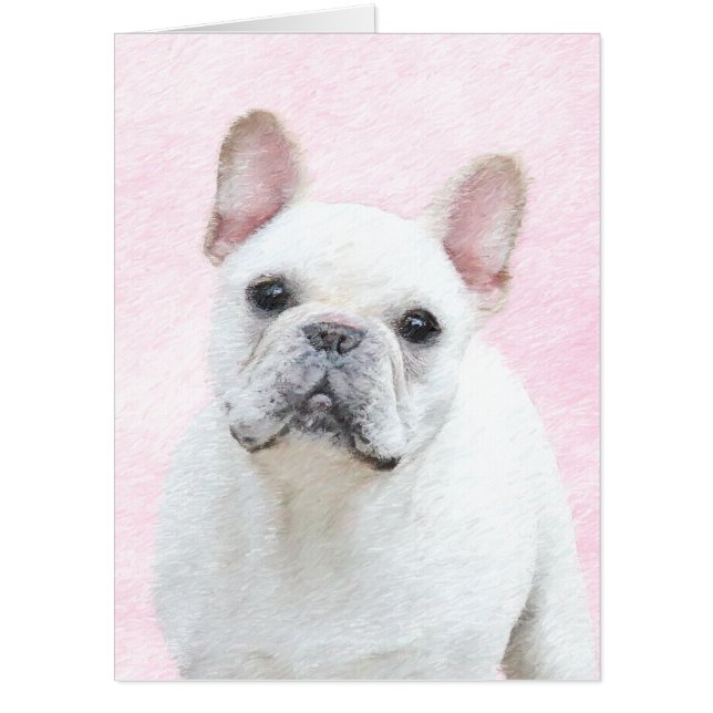 French Bulldog (Cream/White) Painting - Dog Art Card (Front)