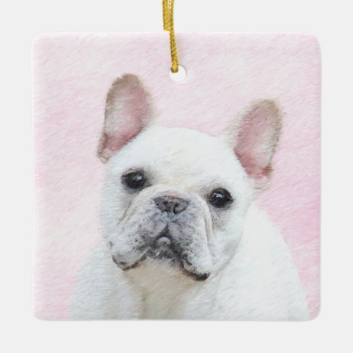French Bulldog CreamWhite Painting _ Dog Art Ceramic Ornament
