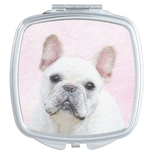 French Bulldog CreamWhite Painting _ Dog Art Compact Mirror