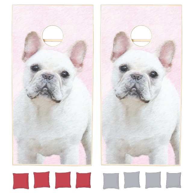 French Bulldog (Cream/White) Painting - Dog Art Cornhole Set (Set)