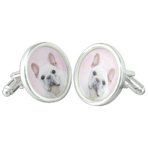 French Bulldog (Cream/White) Painting - Dog Art Cufflinks