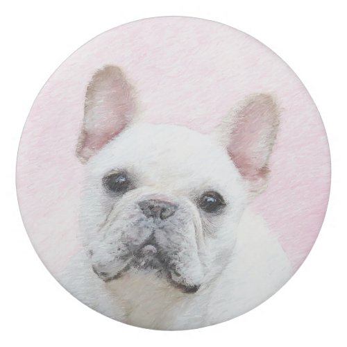 French Bulldog CreamWhite Painting _ Dog Art Eraser