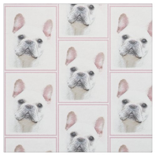 French Bulldog CreamWhite Painting _ Dog Art Fabric