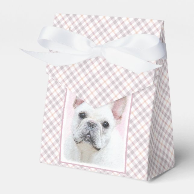 French Bulldog (Cream/White) Painting - Dog Art Favor Boxes (Front Side)
