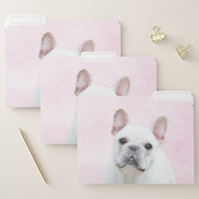 French Bulldog (Cream/White) Painting - Dog Art File Folder (Set)