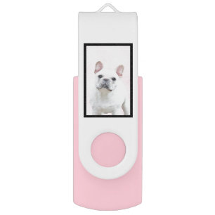 French Bulldog (Cream/White) Painting - Dog Art Flash Drive