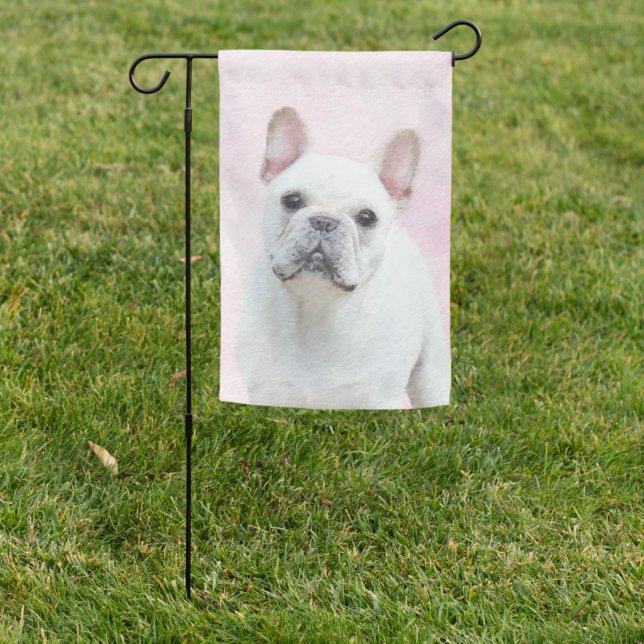 French Bulldog (Cream/White) Painting - Dog Art Garden Flag (In SItu)