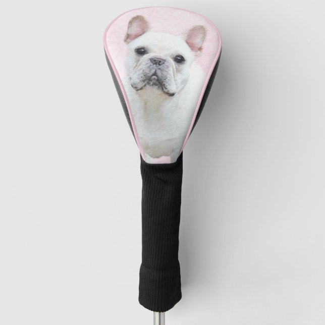 French Bulldog (Cream/White) Painting - Dog Art Golf Head Cover (Front)