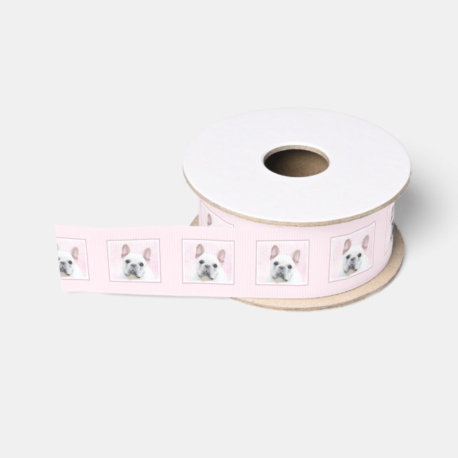French Bulldog (Cream/White) Painting - Dog Art Grosgrain Ribbon (Spool)