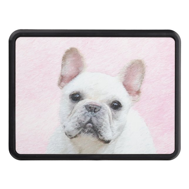 French Bulldog (Cream/White) Painting - Dog Art Hitch Cover (Front)