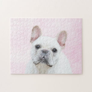 French Bulldog (Cream/White) Painting - Dog Art Jigsaw Puzzle