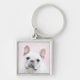 French Bulldog (Cream/White) Painting - Dog Art Keychain