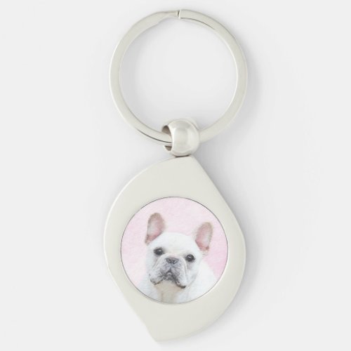 French Bulldog CreamWhite Painting _ Dog Art Keychain