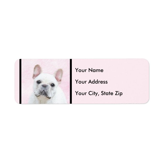 French Bulldog (Cream/White) Painting - Dog Art Label (Front)