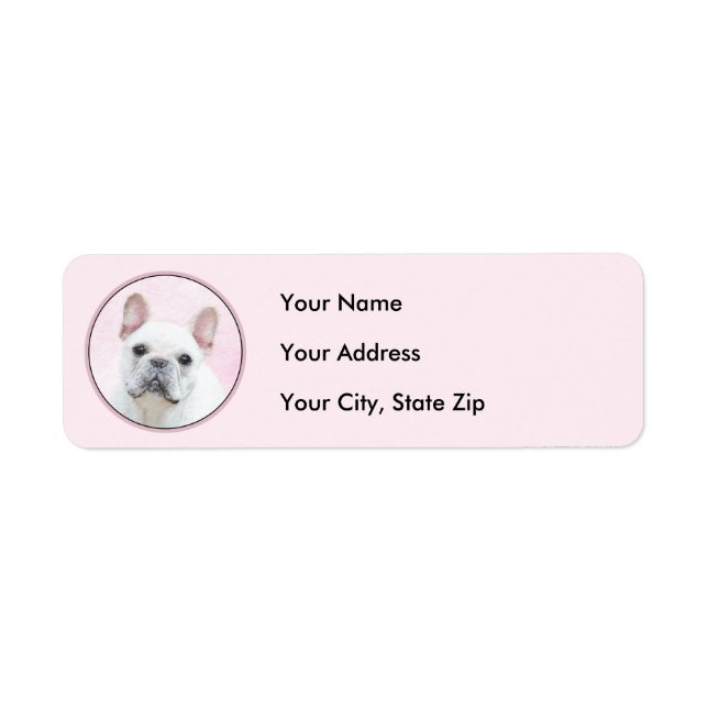 French Bulldog (Cream/White) Painting - Dog Art Label (Front)
