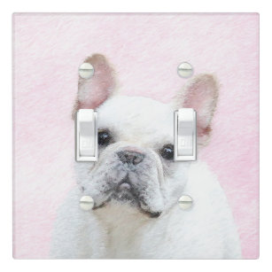 French Bulldog (Cream/White) Painting - Dog Art Light Switch Cover