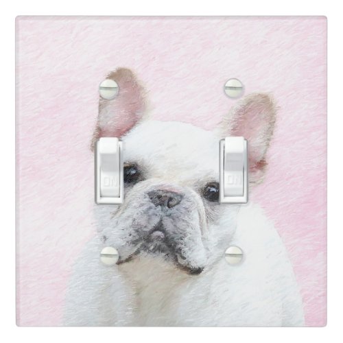 French Bulldog CreamWhite Painting _ Dog Art Light Switch Cover