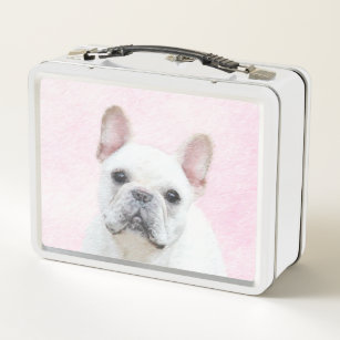 French Bulldog (Cream/White) Painting - Dog Art Metal Lunch Box