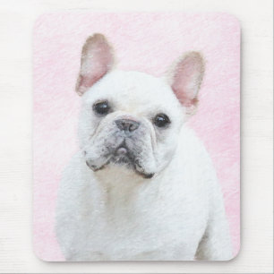French Bulldog (Cream/White) Painting - Dog Art Mouse Pad