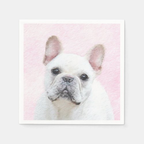 French Bulldog CreamWhite Painting _ Dog Art Napkins
