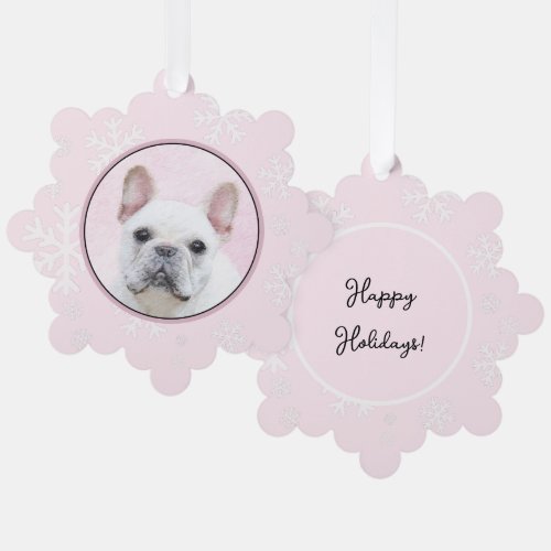 French Bulldog CreamWhite Painting _ Dog Art Ornament Card