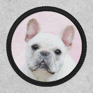French Bulldog (Cream/White) Painting - Dog Art Patch