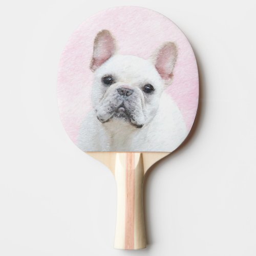 French Bulldog CreamWhite Painting _ Dog Art Ping Pong Paddle