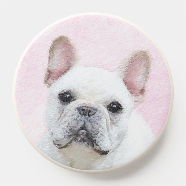 French Bulldog (Cream/White) Painting - Dog Art PopSocket (Popsocket)