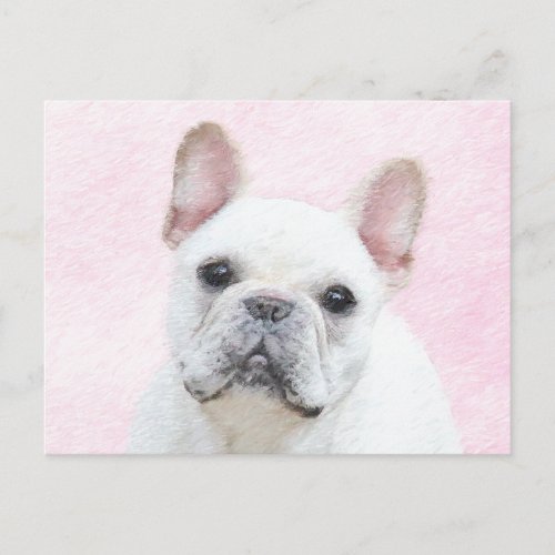 French Bulldog CreamWhite Painting _ Dog Art Postcard