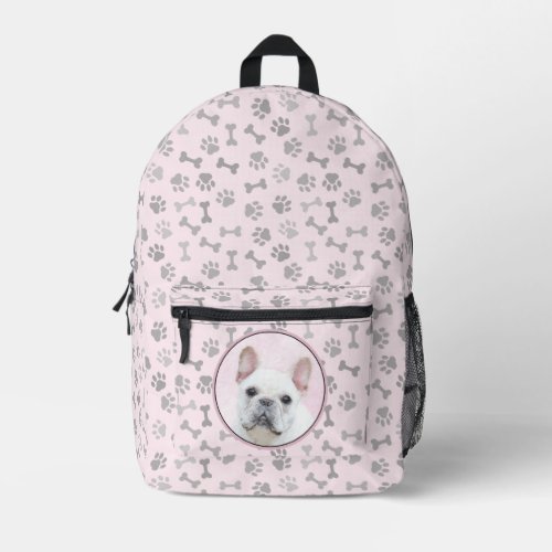 French Bulldog CreamWhite Painting _ Dog Art Printed Backpack