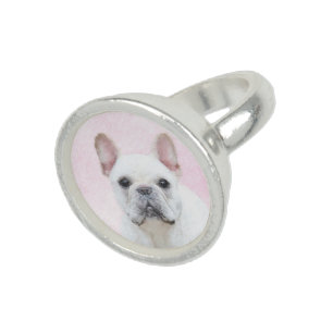 French Bulldog (Cream/White) Painting - Dog Art Ring