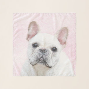 French Bulldog (Cream/White) Painting - Dog Art Scarf