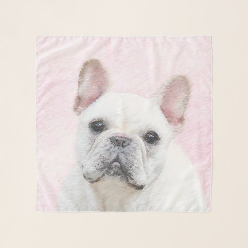French Bulldog CreamWhite Painting _ Dog Art Scarf