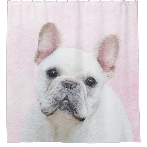 French Bulldog CreamWhite Painting _ Dog Art Shower Curtain