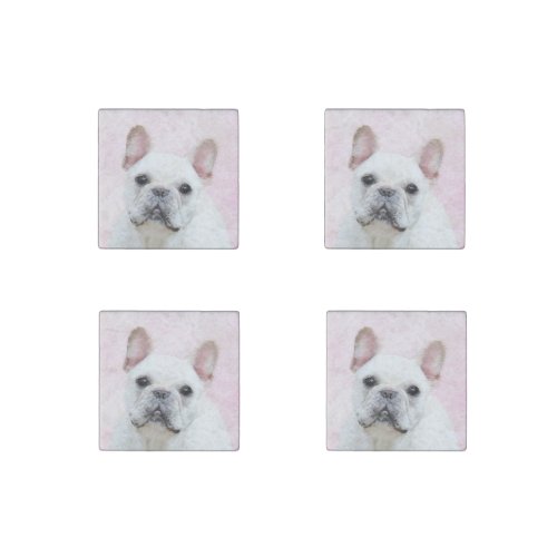 French Bulldog CreamWhite Painting _ Dog Art Stone Magnet