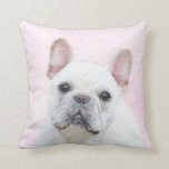 French Bulldog (Cream/White) Painting - Dog Art Throw Pillow