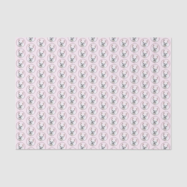 French Bulldog (Cream/White) Painting - Dog Art Tissue Paper (Front)