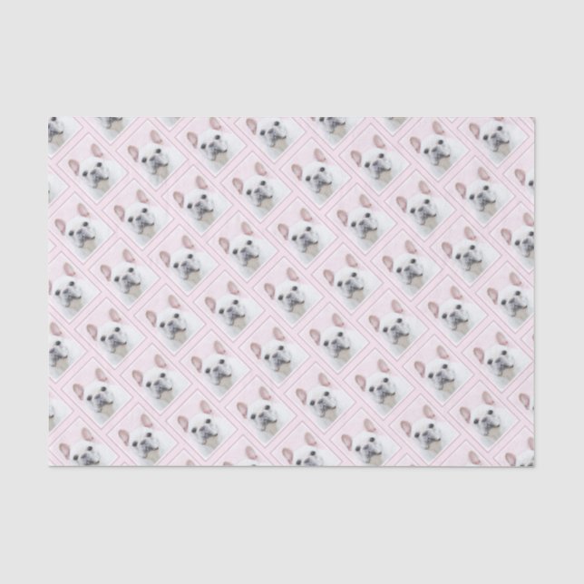 French Bulldog (Cream/White) Painting - Dog Art Tissue Paper (Front)