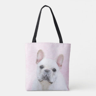 French Bulldog (Cream/White) Painting - Dog Art Tote Bag