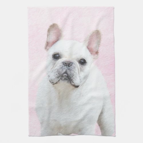 French Bulldog CreamWhite Painting _ Dog Art Towel