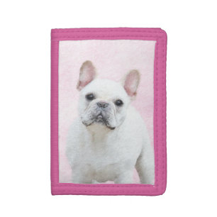 French Bulldog (Cream/White) Painting - Dog Art Trifold Wallet