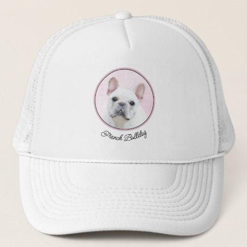 French Bulldog CreamWhite Painting _ Dog Art Trucker Hat