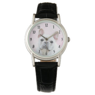 French Bulldog (Cream/White) Painting - Dog Art Watch