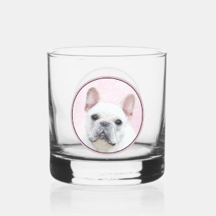 French Bulldog (Cream/White) Painting - Dog Art Whiskey Glass