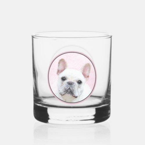 French Bulldog CreamWhite Painting _ Dog Art Whiskey Glass