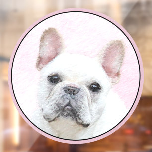 French Bulldog (Cream/White) Painting - Dog Art Window Cling
