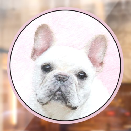 French Bulldog CreamWhite Painting _ Dog Art Window Cling