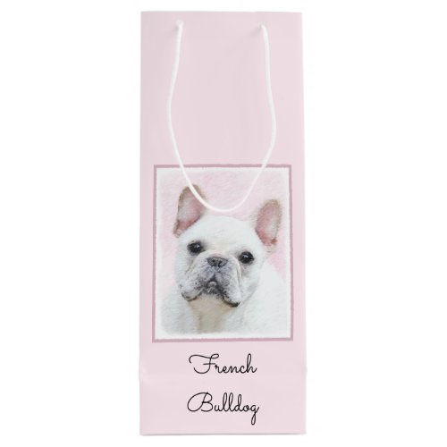 French Bulldog CreamWhite Painting _ Dog Art Wine Gift Bag